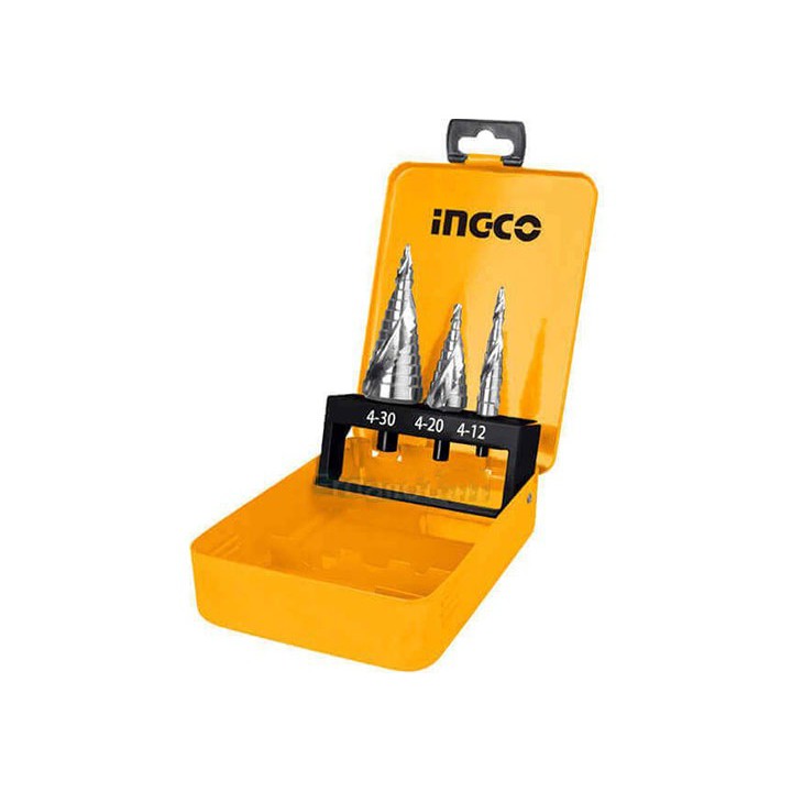 Bộ 3 mũi khoan chóp nón INGCO - Sàn Thương Mại Điện Tử Ngành Cơ Khí - Công Ty TNHH Siêu Chợ Cơ Khí